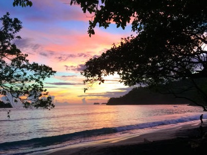 sunset beach on coast of Costa Rica