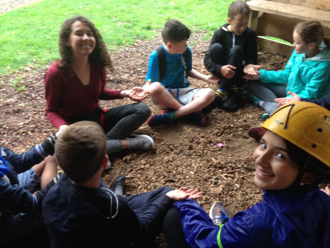 estudiantes de Costa Rica en un campamento de actividades